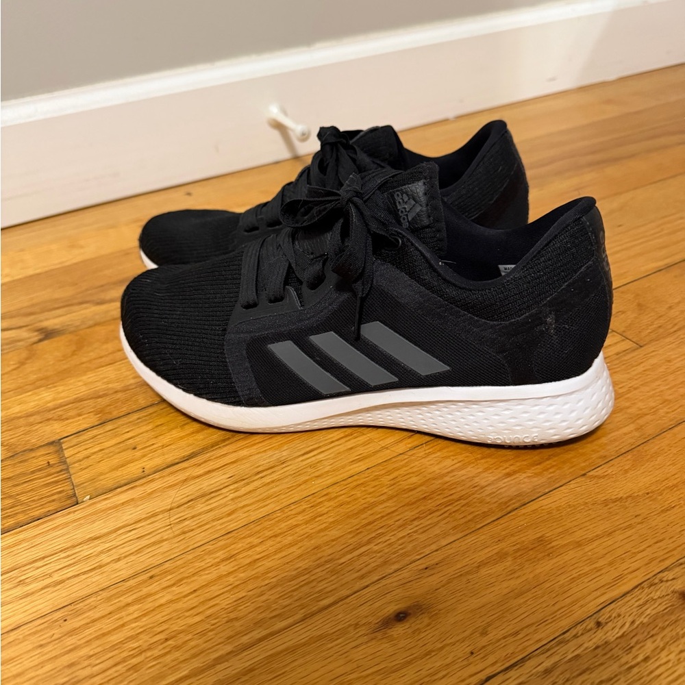 Adidas Black Running Shoes with White Soles